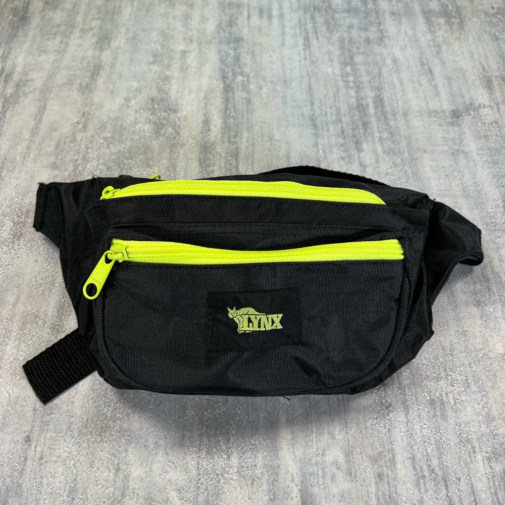 Vintage Lynx Fanny Pack Hip Sack Neon Retro Bag Change Coin Travel Waist